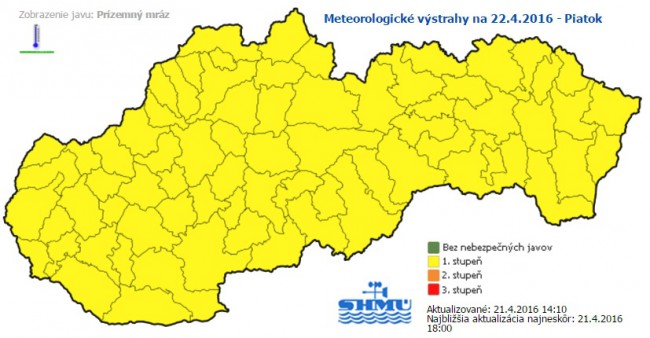 Nadránom opäť prituhne, výstraha pred mrazom platí pre celé Slovensko