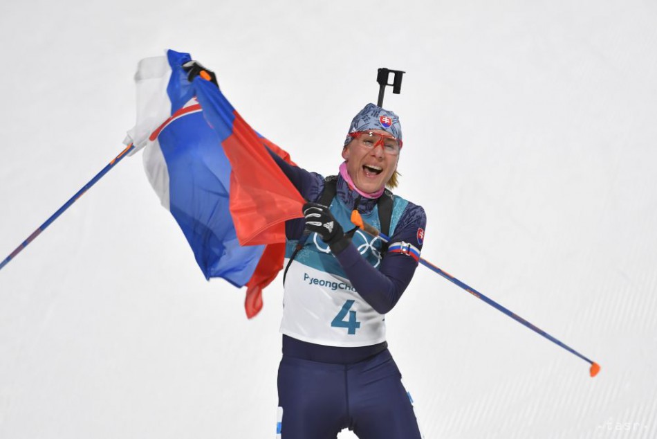 Slovenská biatlonistka Anastasia Kuzminová získala na ZOH v Pjongčangu zlatú medailu