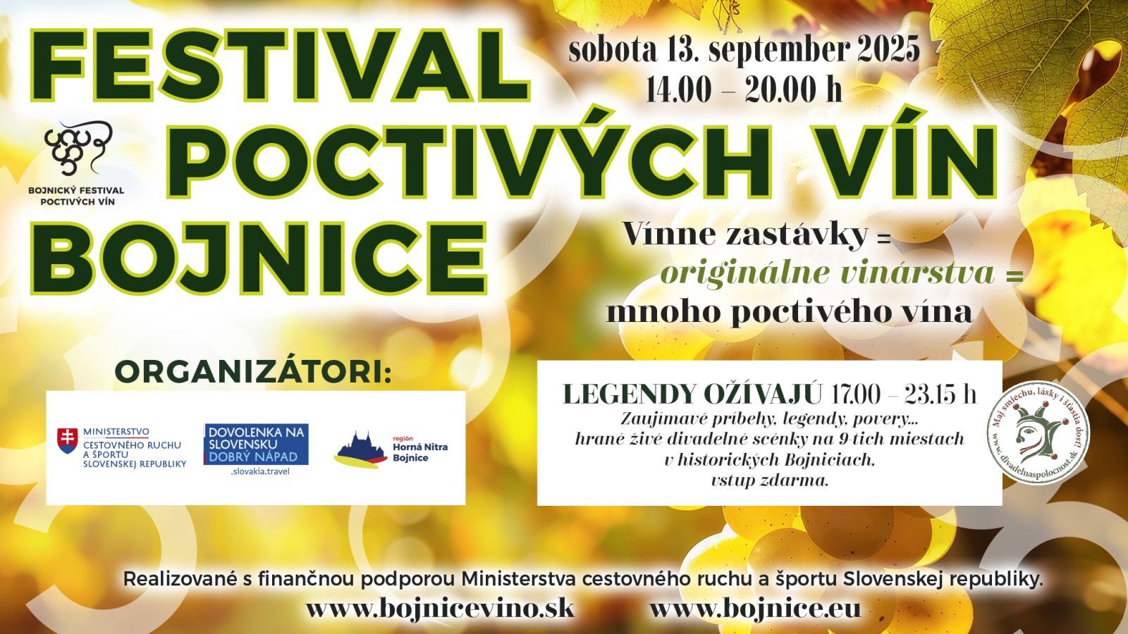 Bojnický festival poctivých vín 2025 predstaví originálne vína zo Slovenska i sveta