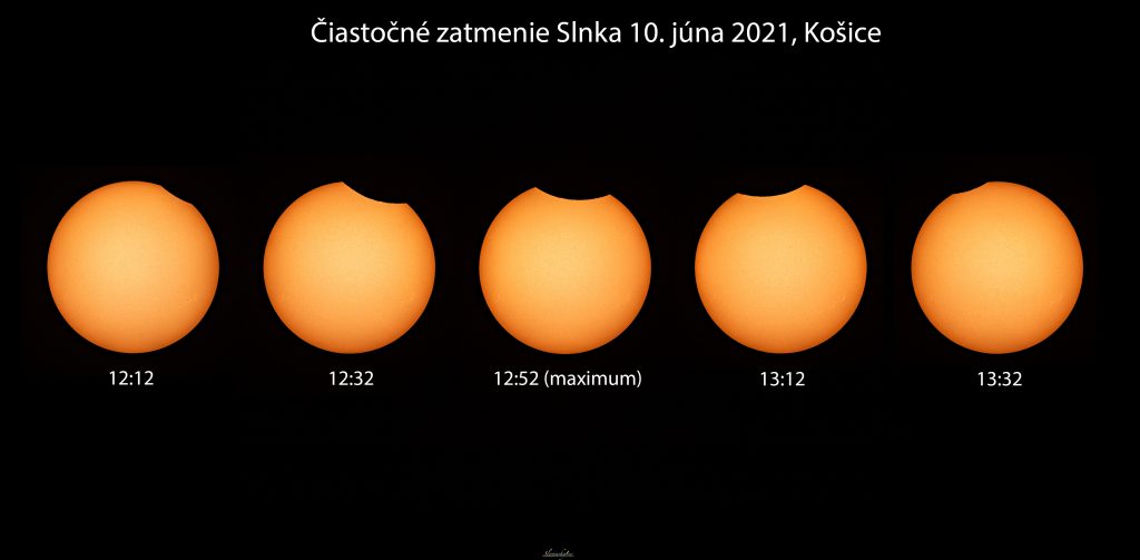 Fotografia zatmenia Slnka 10. júna 2021 zo Slovenska