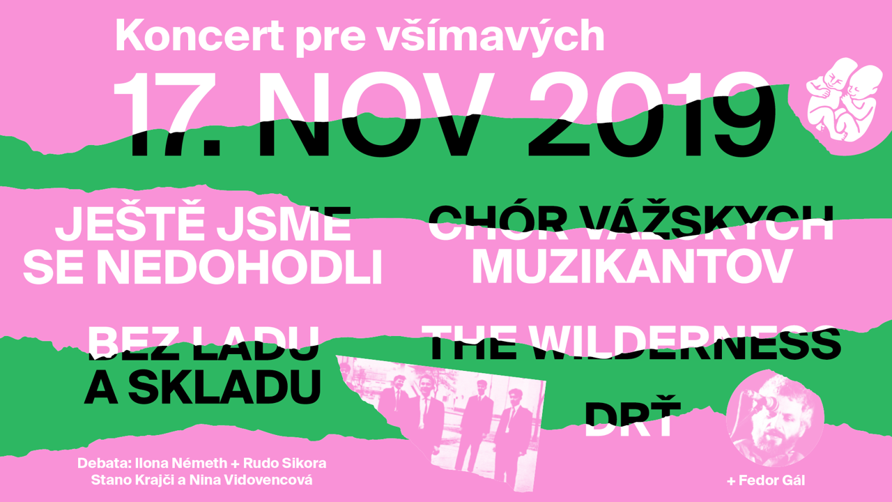 Koncert pre všímavých 17.11. 2019 v Umelke a vo Fuge