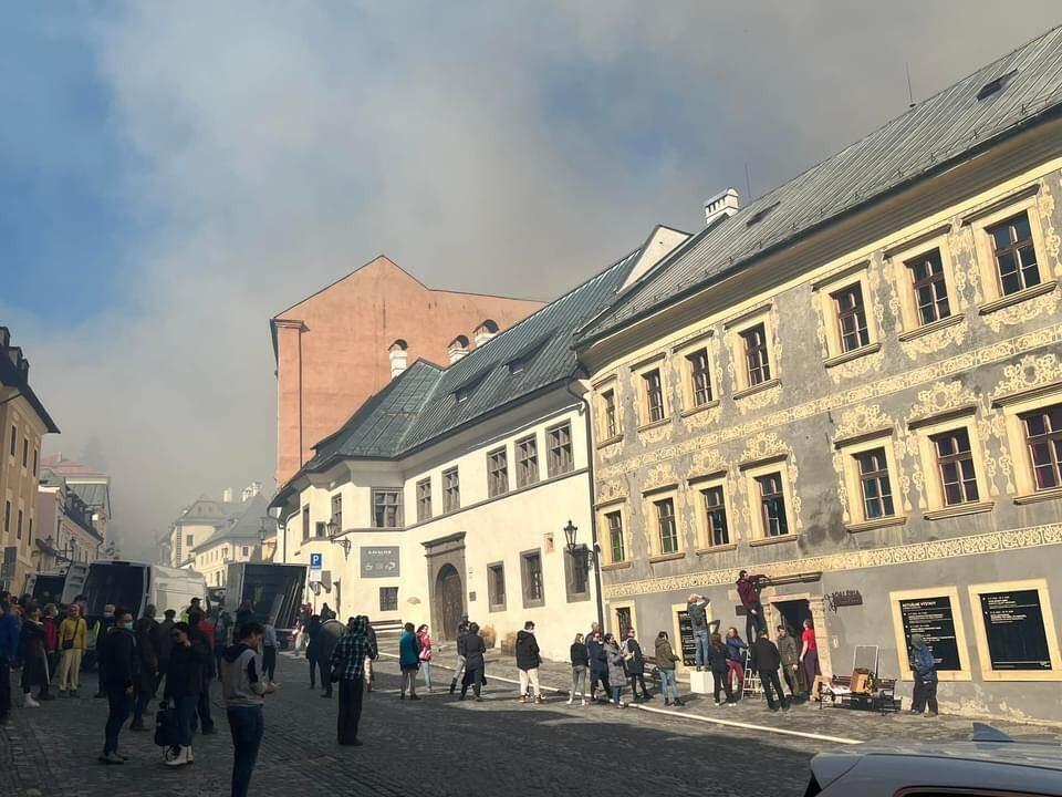 Požiar v centre Banskej Štiavnice