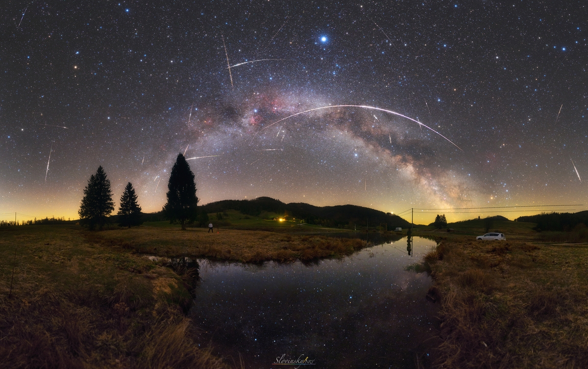 Blížime sa k pozostatkom z Halleyho kométy, v noci z 5. na 6. mája vrcholí meteorický roj Eta Aquaridy