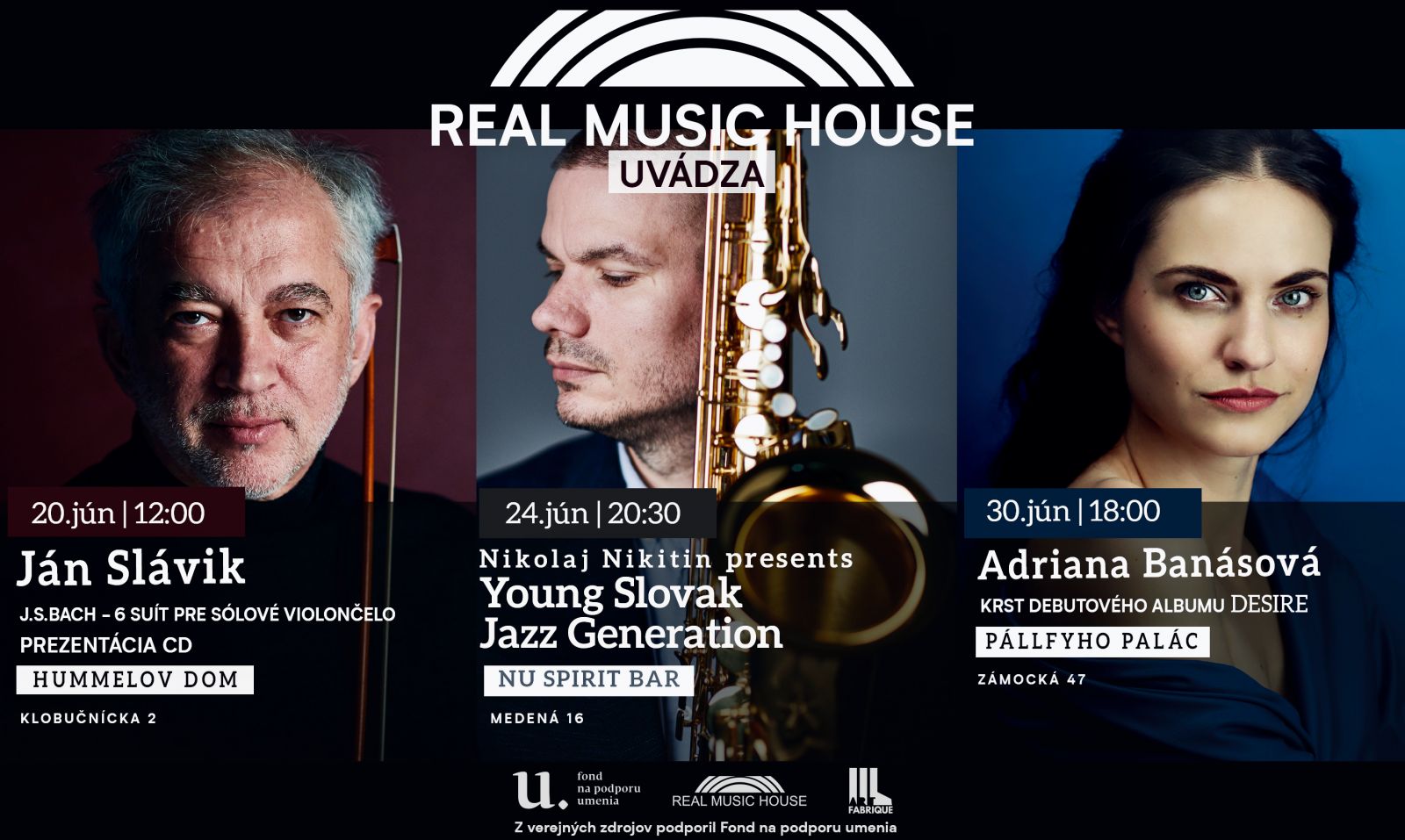 Navštívte júnové koncerty série Real Music House uvádza