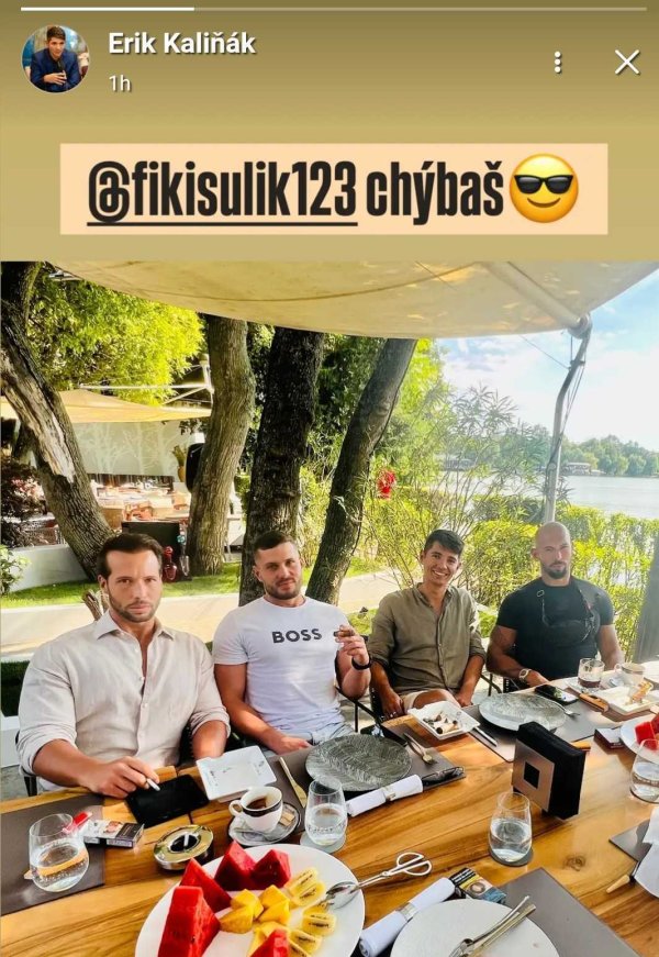 Erik Kaliňák, Richard Glück a bratia Tateovci. Foto – Erik Kaliňák/Instagram
