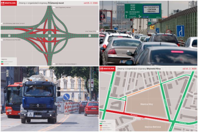 Dopravné obmedzenia v Bratislave: Obchádzkové trasy a opatrenia polície (foto + video)