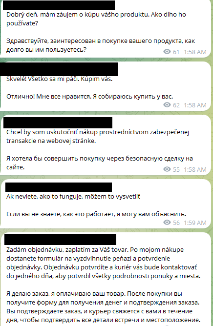 ESET získal manuály podvodov, ktoré zaplavujú slovenské online bazáry. Útočníci sú organizovaní v rusky hovoriacej Telegram skupine