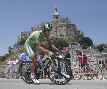 Slovenský cyklista Peter Sagan počas časovky na Tour de France.