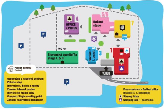 Pohoda Indoor Camping Festival mapa