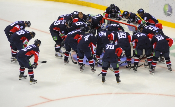 Hokejisti Slovana pred zápasom KHL