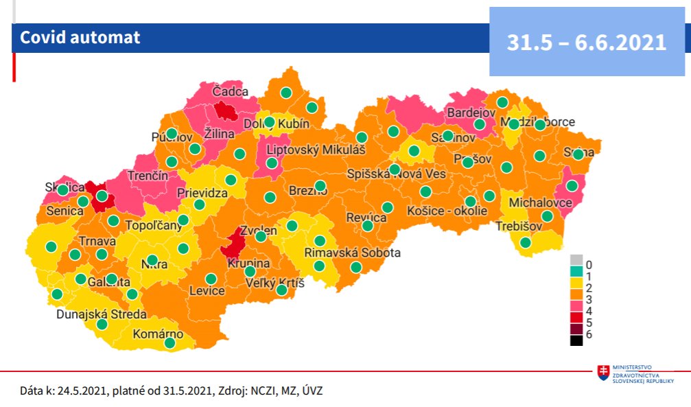 Nové rozdelenie: Od pondelka bude najviac okresov zaradených v oranžovej fáze