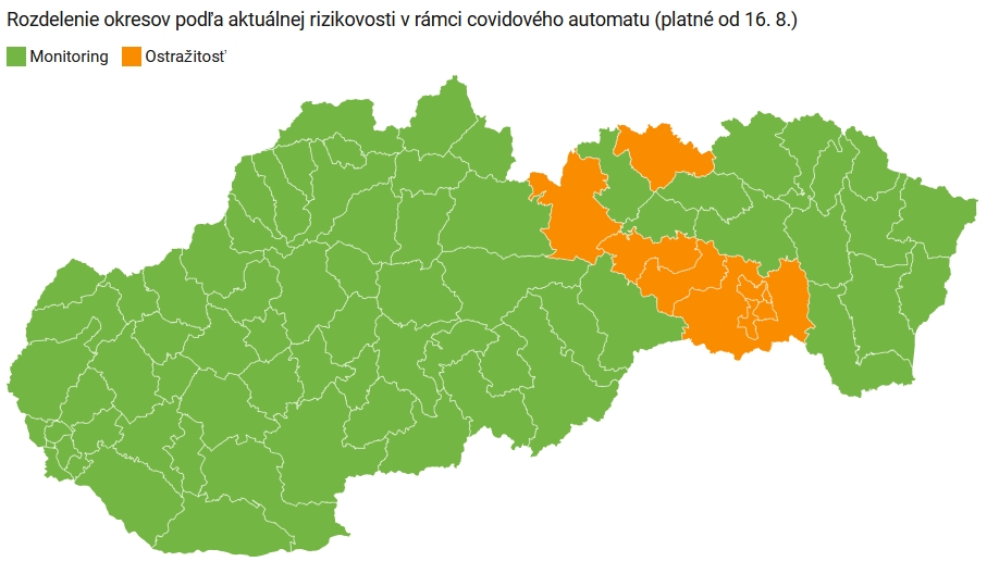 Od pondelka bude deväť okresov v stupni ostražitosti