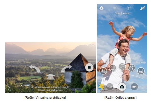 Nové režimy fotografovania – Virtuálna prehliadka a Odfoť a uprav