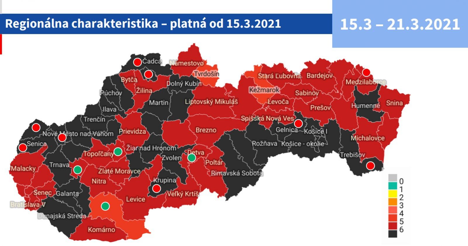 Po novom sú v nižšom druhom stupni varovania len okresy Kežmarok, Nové Zámky a Tvrdošín.