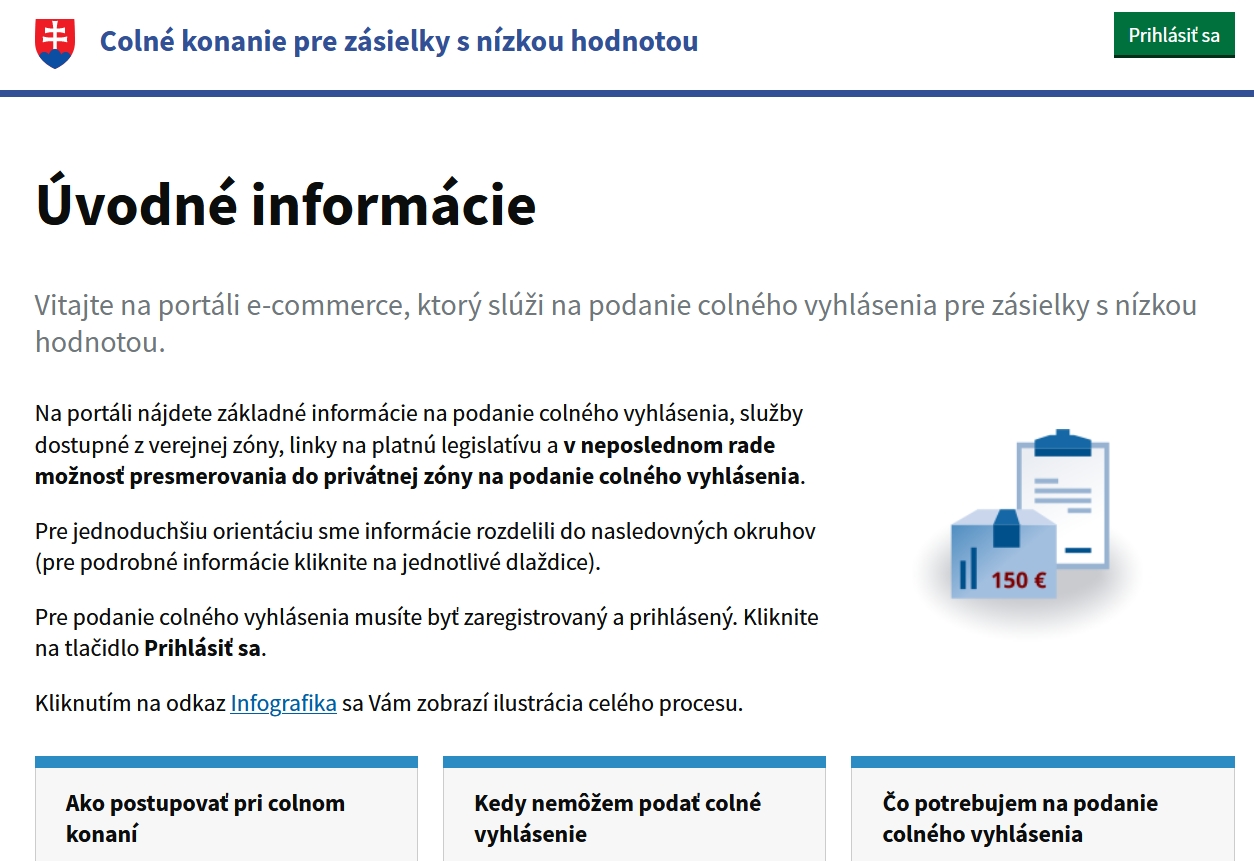Finančná správa sprístupnila nový portál, poslúži na preclievanie zásielok do 150 eur