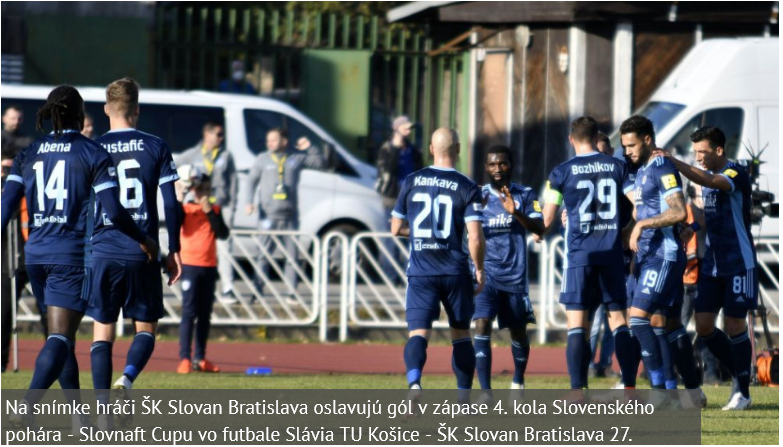 Slovan deklasoval Košice v zápase Slovenského pohára