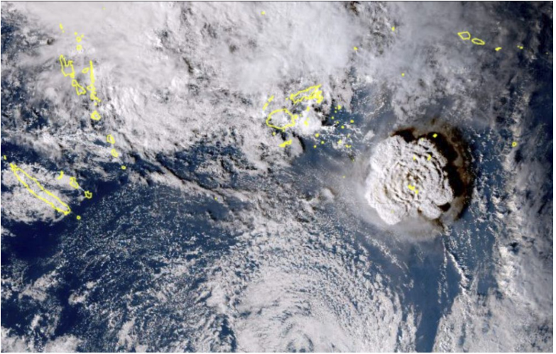 Výbuch podmorskej sopky pri ostrove Tonga cítili po celom svete