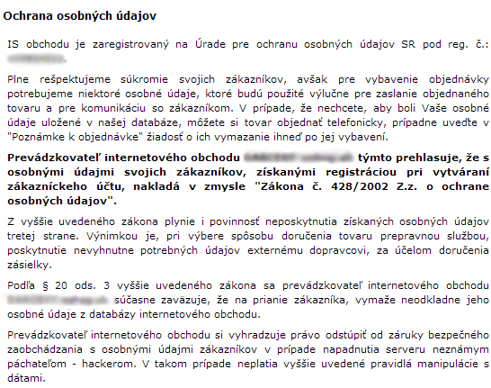 Povinnosť e-shopov registrácie ich informačných systémov na Úrade na ochranu osobných údajov